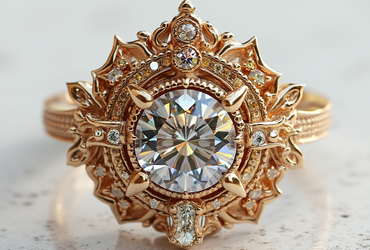 Yellow Gold Diamond Hindu Inspired Ring