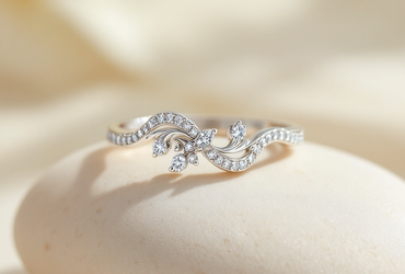 White Gold Diamond Curved Wedding Band