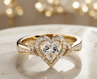 Heart & Stars Gold Ring