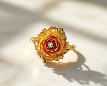 Golden Beauty and Beast Ring
