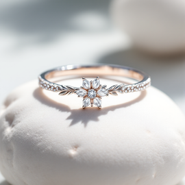 Delicate Snowflake Diamond Ring