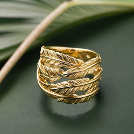 Tropical Palm Leaf Ring