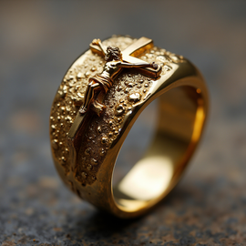Jesus on Cross Ring