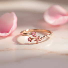 Cherry Blossom Bypass Ring