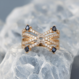 Criss Cross Sapphire Ring