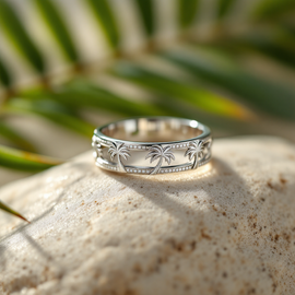 Exquisite Palm Tree Ring