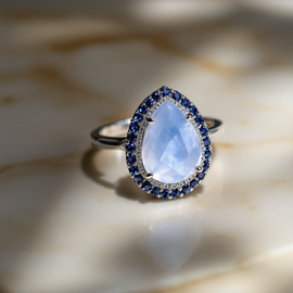Elegant Blue Lace Agate Ring