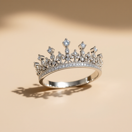 Elegant White Gold Tiara Ring