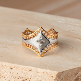 Elegant Lace Cross Ring