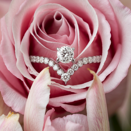 Floating Diamond Engagement Ring