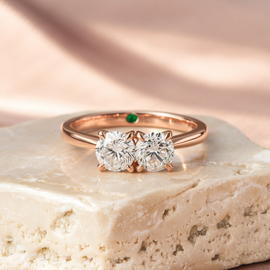 Rose Gold Two-Stone Diamond Ring