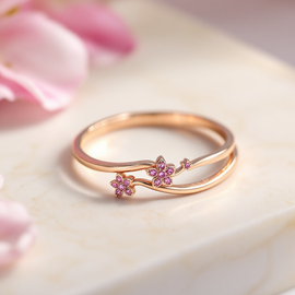 Cherry Blossom Bypass Ring