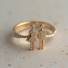 Standing Together His and Her Ring
