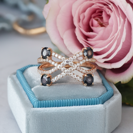 Modern ladies diamond an emerald crossover