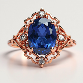 Blue Sapphire Rose Gold Ring