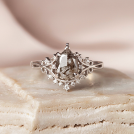 Salt & Pepper Diamond Engagement Ring