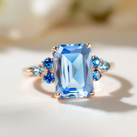 Radiant Blue Lace Agate Ring