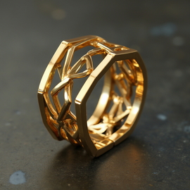 Angular Free Form Ring