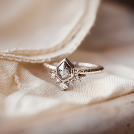 Salt & Pepper Diamond Engagement Ring