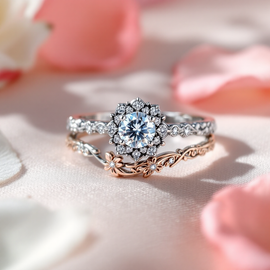 Floral Diamond Wedding Set