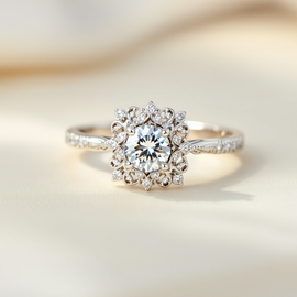 Floral White Gold Diamond Ring