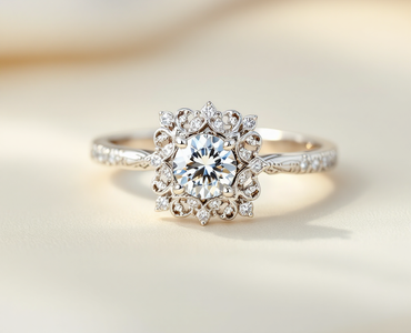 Floral White Gold Diamond Ring
