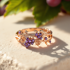 Italian Grapevine Gold Ring