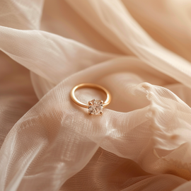 Soft Pink Solitaire Diamond Ring