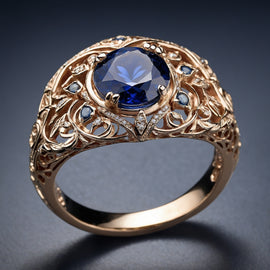 Blue Sapphire Enchanted Garden Ring