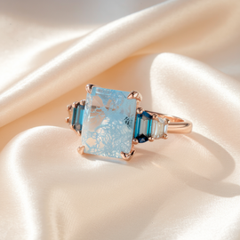 Radiant Blue Lace Agate Ring