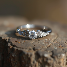 Angel Wings Engagement Ring