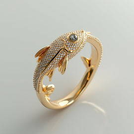 Pave' Diamond Fish Ring