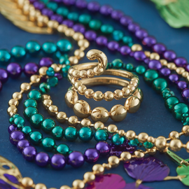 Mardi Gras Bead Wrap Ring