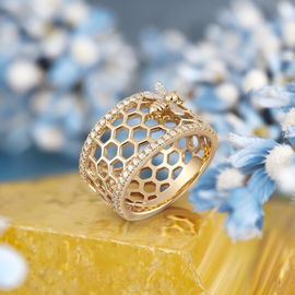 Honeycomb Bee Ring