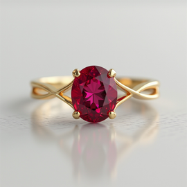 Red Ruby Split Shank Ring